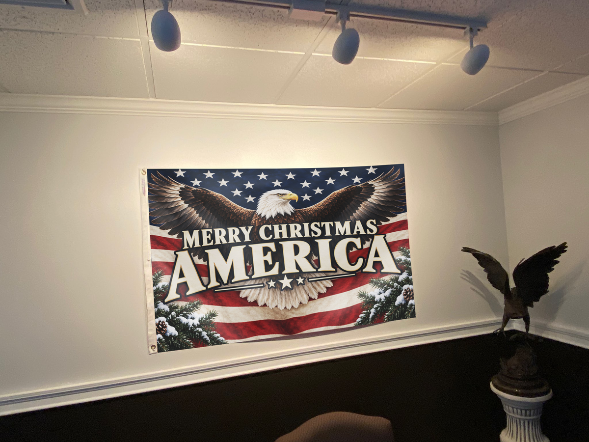Merry Christmas America Flag