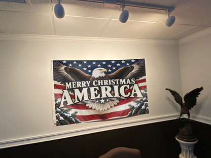 Merry Christmas America Flag
