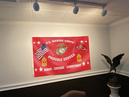 United States Marine Corps - Master Gunnery Sergeant Flag (RED)