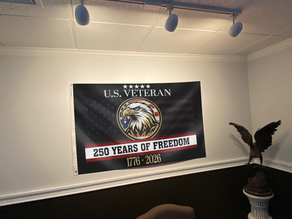 U.S. Veteran 250 Years of Freedom (1776–2026) Commemorative Flag