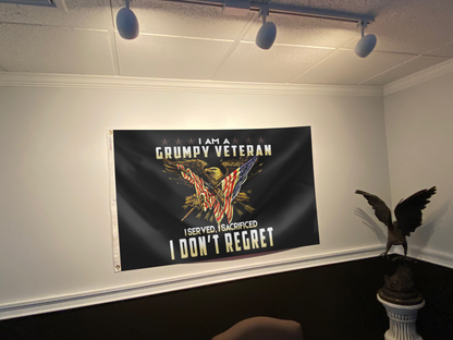 I Am A Grumpy Veteran Flag