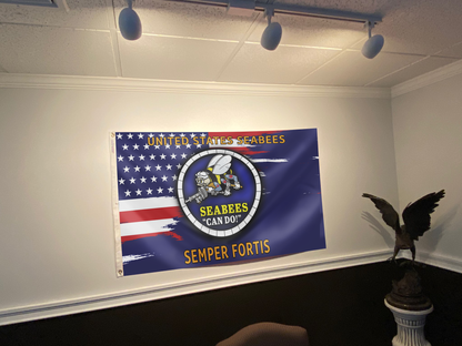 United States Seabees Semper Fortis Flag