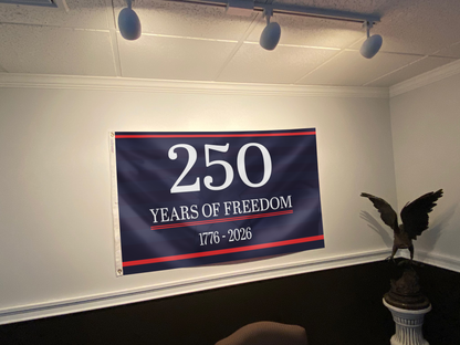 250 Years Of Freedom Blue Flag