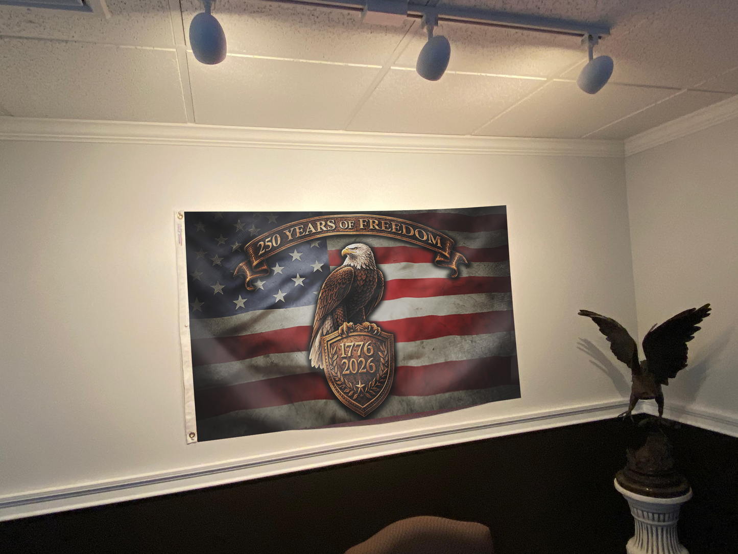 Bald Eagle 250 Years of Freedom USA Flag