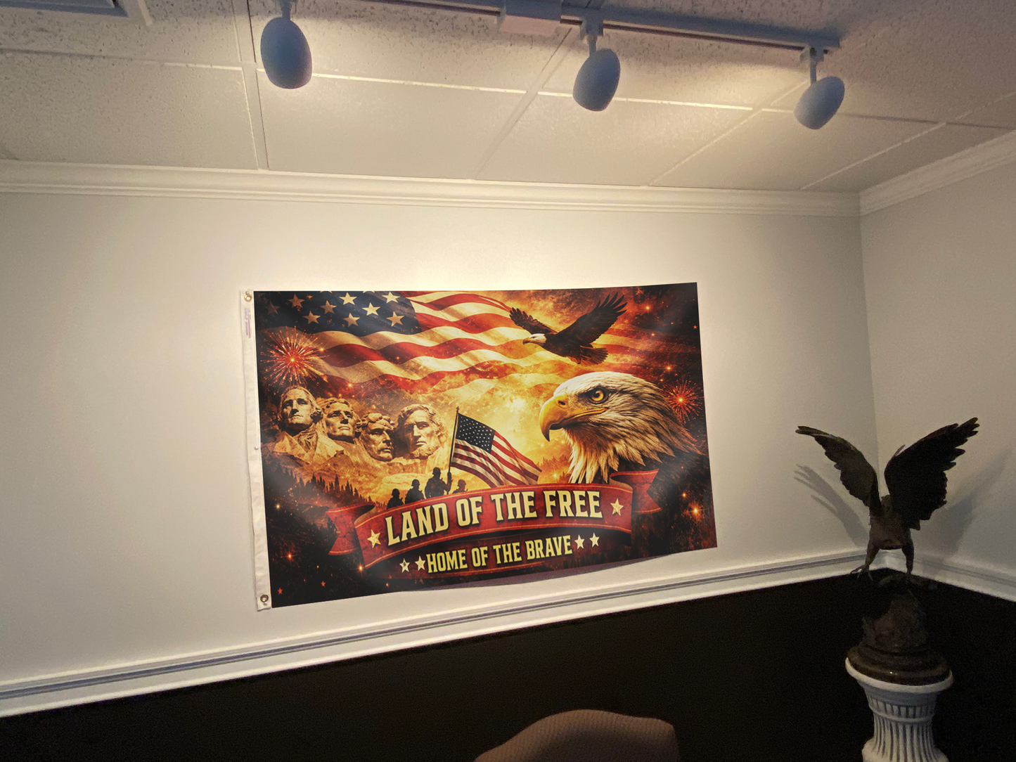 Land of the FREE - HOME of the BRAVE USA Flag