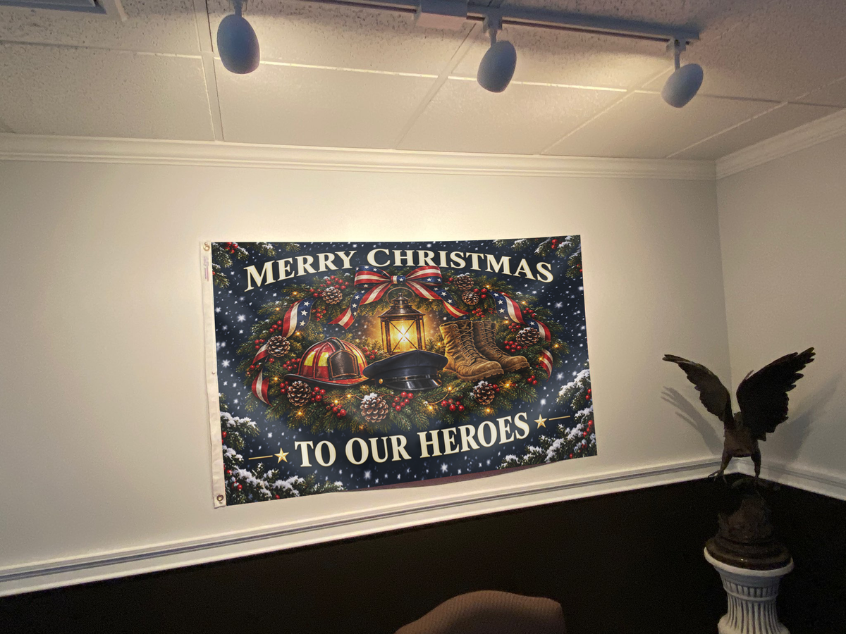 Merry Christmas to Our Heroes Flag