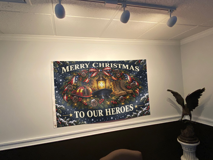 Merry Christmas to Our Heroes Flag