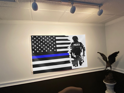 Police Pride Thin Blue Line American Flag