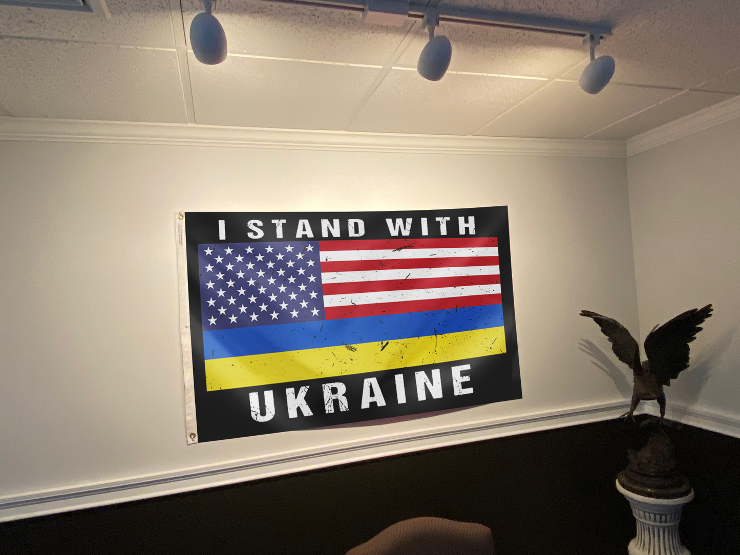 I stand with Ukraine - American Flag