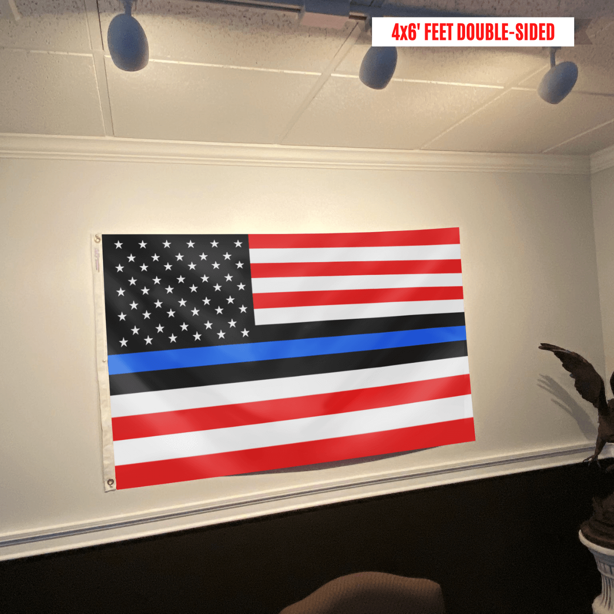 Blue Lives Matter Honoring Law Enforcement Officers Blue Thin Line Flag
