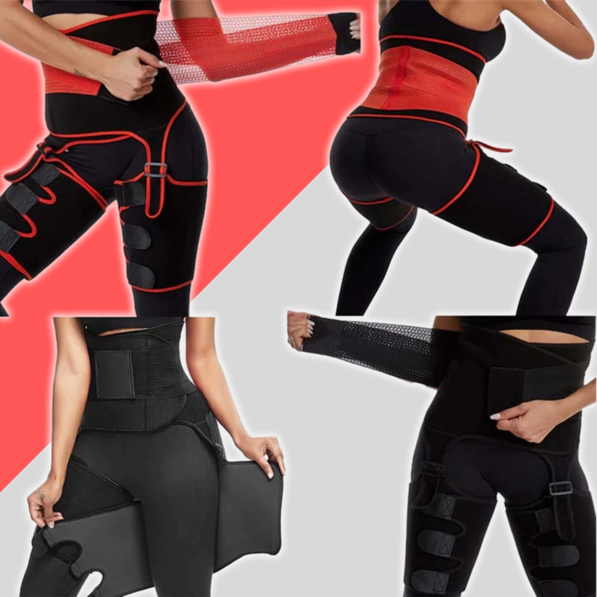 3 in 1 Neoprene Adjustable Belt Sweat Waist Trainer and Thigh Trimmer