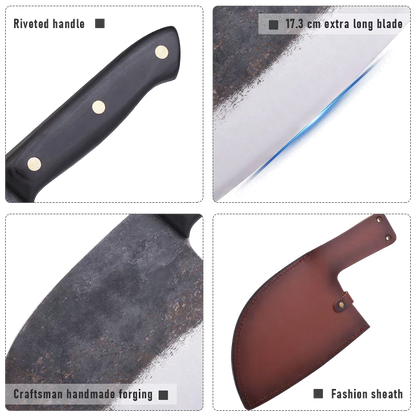 High Carbon Butcher Bone Chopper Knife - Traditional Handmade Forged Knife