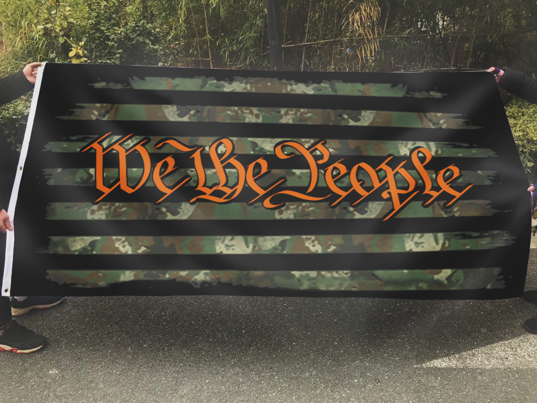 We The People - Camo Orange Flag