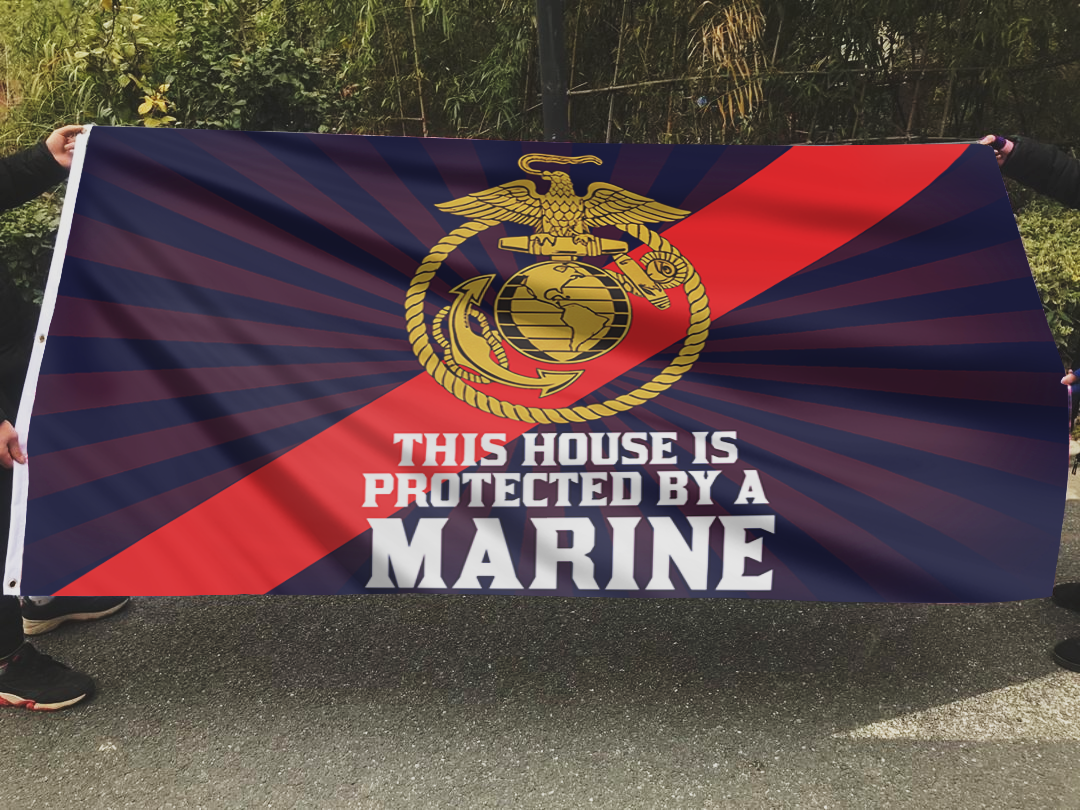 Defended by a United States Marine Flag