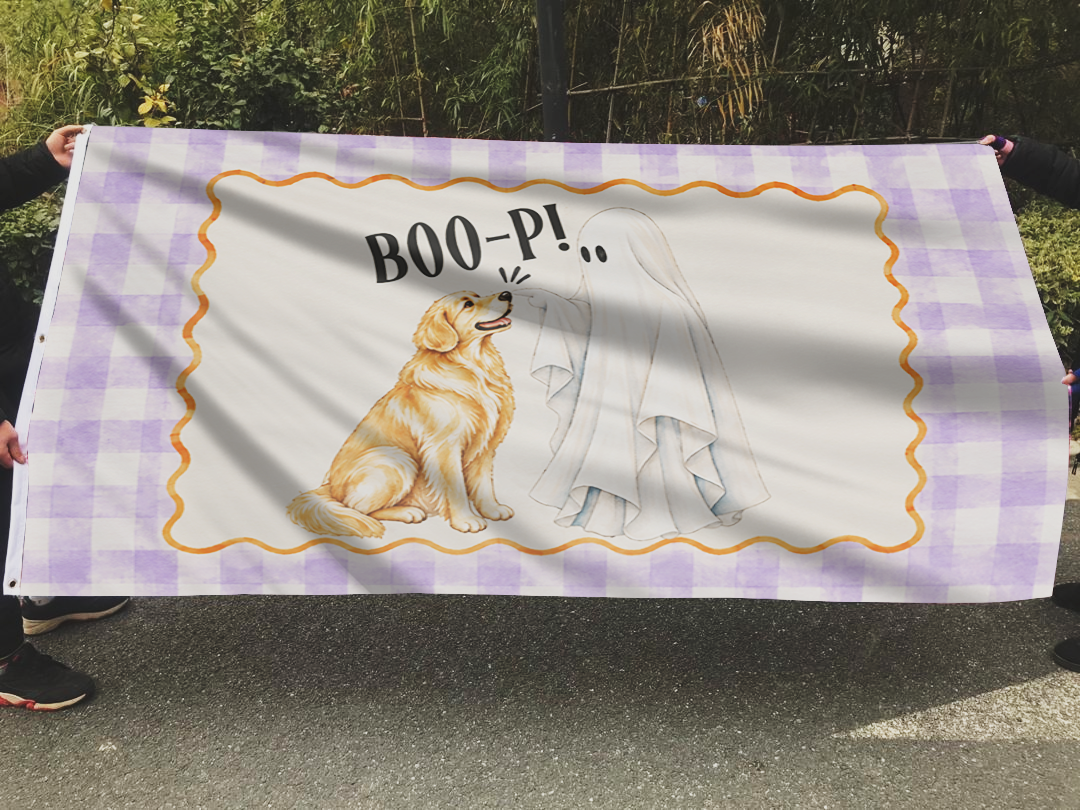 Dog Breeds BOO-P Halloween Flag