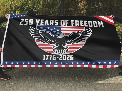 250 Years Patriotic Eagle Freedom Flag