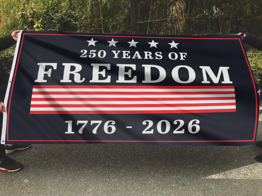 Stars, Stripes & 250 Years of Freedom Flag