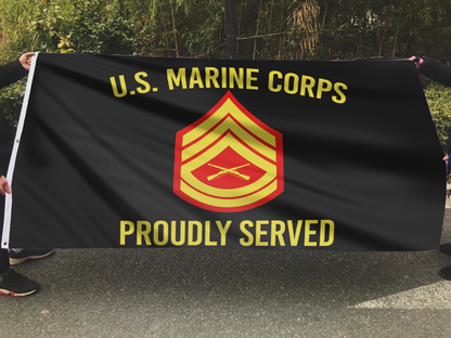 U.S. Marine Corps Proudly Served - Gunnery Sergeant Flag