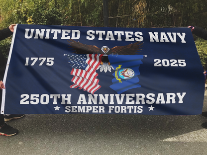 U.S. Navy 250 Years Anniversary 1775–2025 Flag