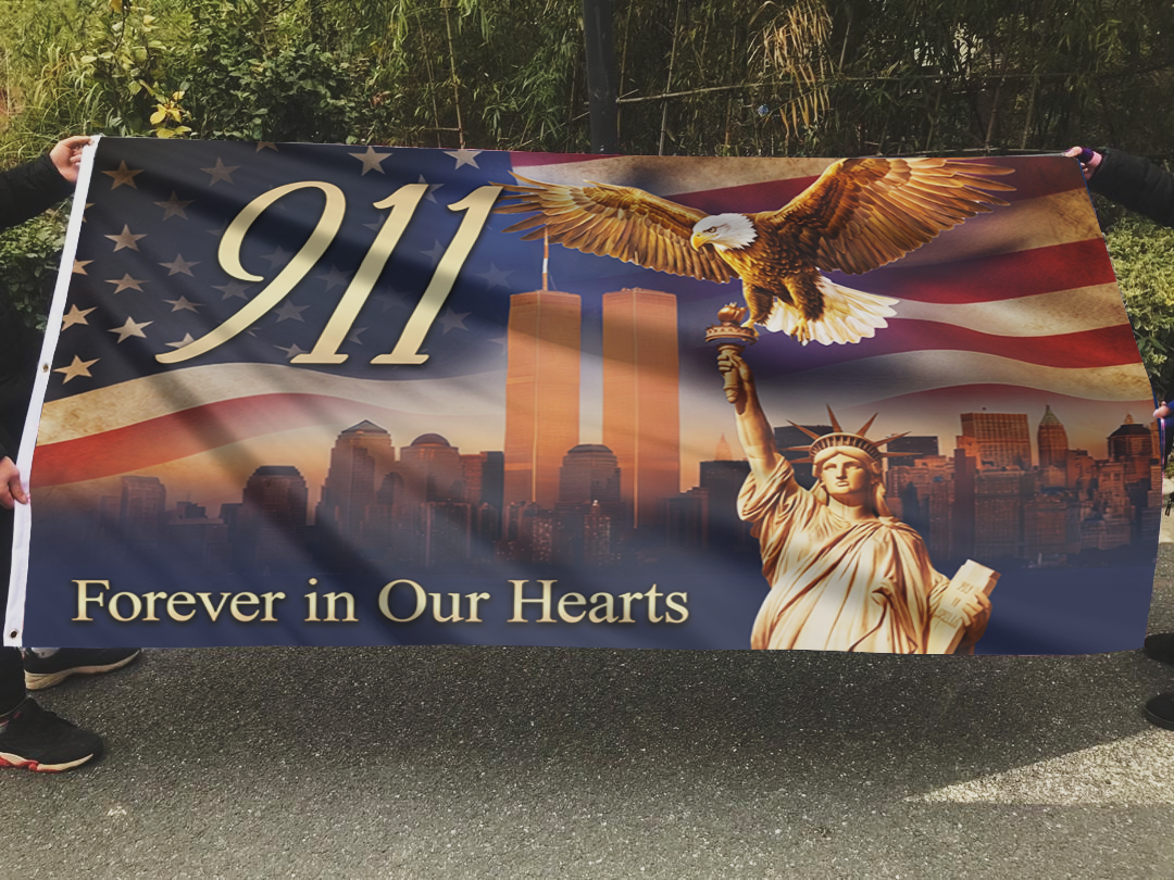 911 Eagle Forever In Our Hearts Flag