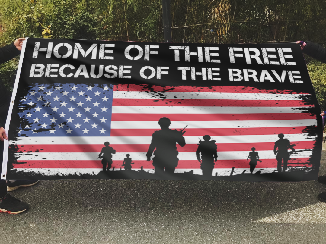 Home Of The Free Because of the Brave USA Flag
