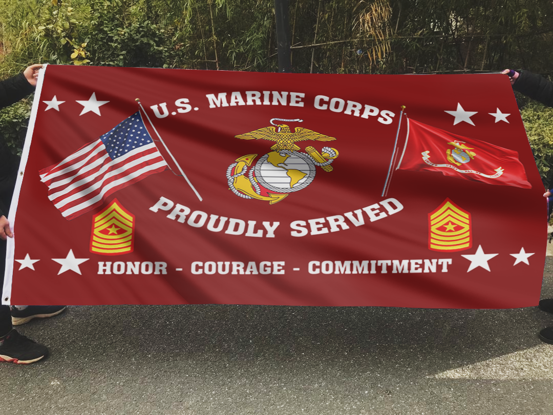 United States Marine Corps -  SgtMaj Chevron Flag