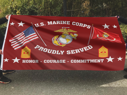 United States Marine Corps -  SgtMaj Chevron Flag