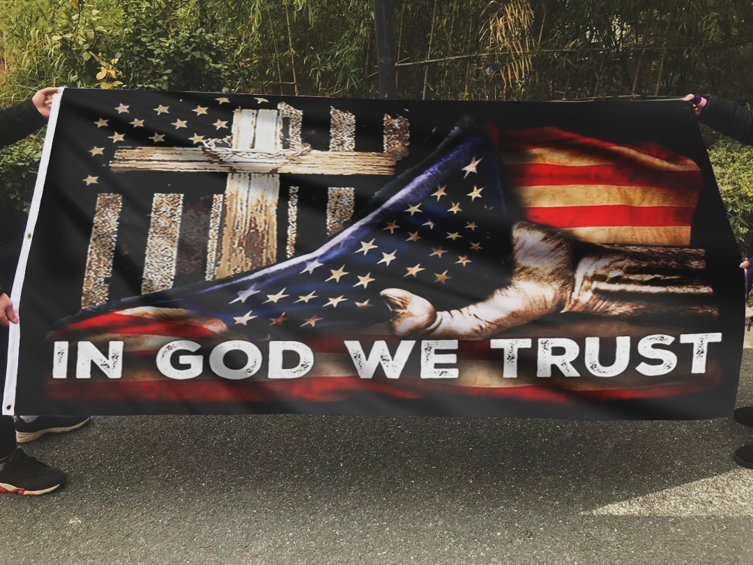 In God We Trust Cross Flag