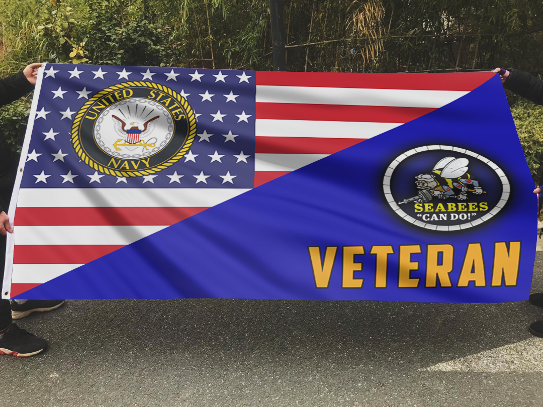USA Seabees Veteran Flag