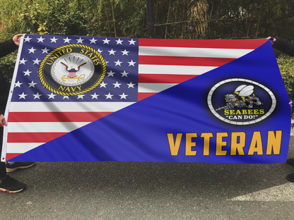 USA Seabees Veteran Flag