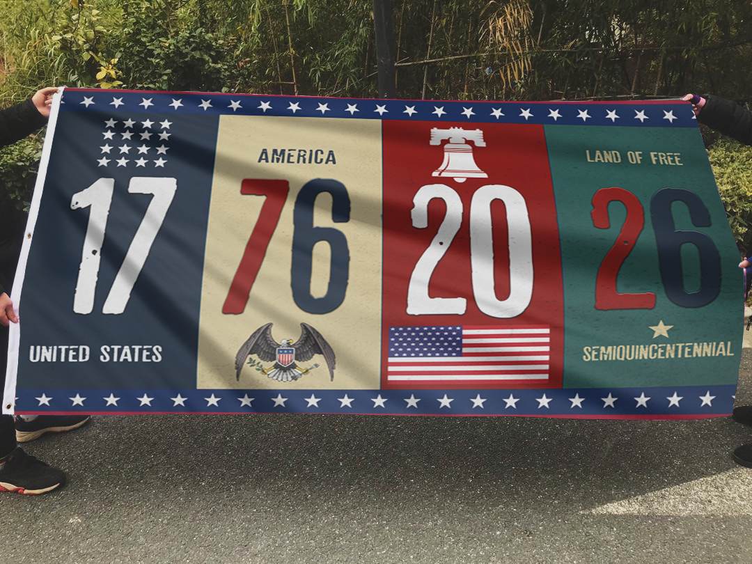 1776 - 2026 Land of Free Flag