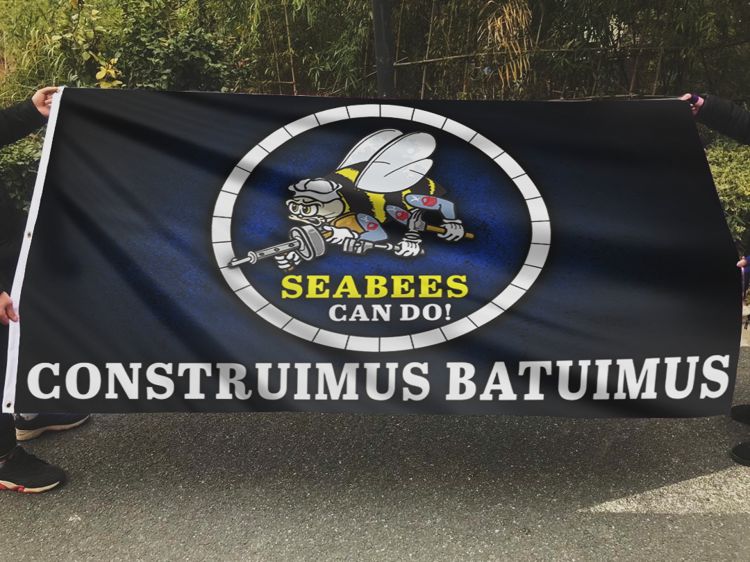 Seabees Can Do - Construimus Batuimus Flag