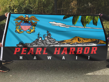 Pearl Harbor Hawaii Eagle USA Flag