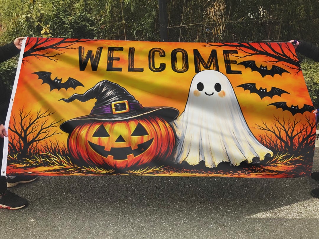 Welcome Halloween Flag