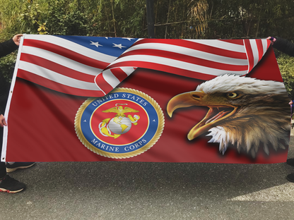 Patriotic USMC Eagle Flag
