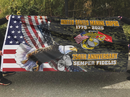 Marine Corps USMC 250th Anniversary Eagle Flag