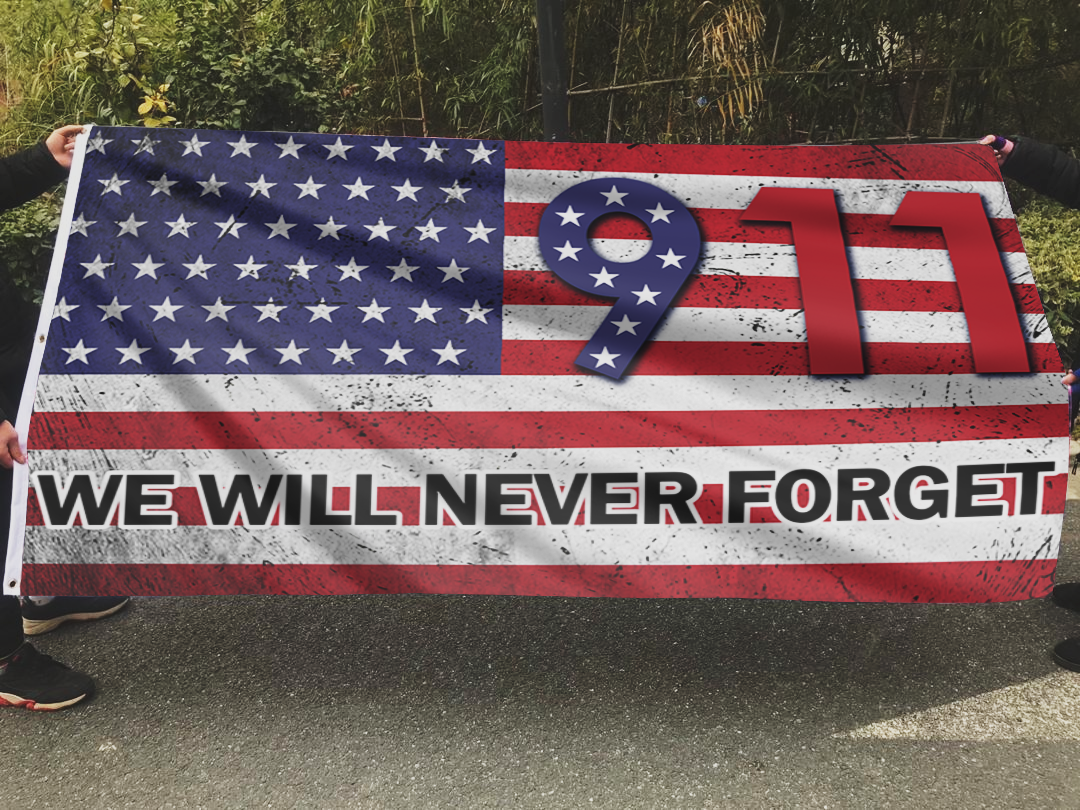 911 We Will Never Forget USA Flag