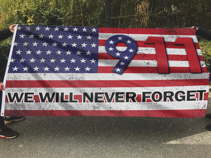 911 We Will Never Forget USA Flag