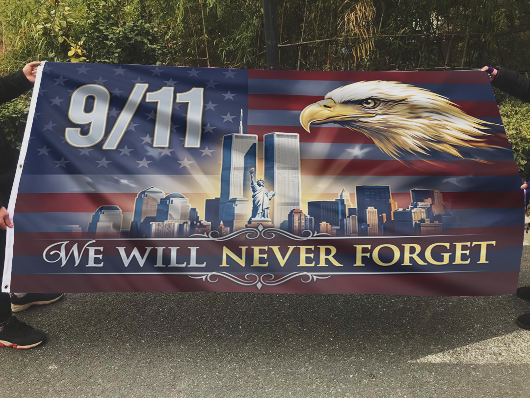 9/11 We Will Never Forget Eagle Flag