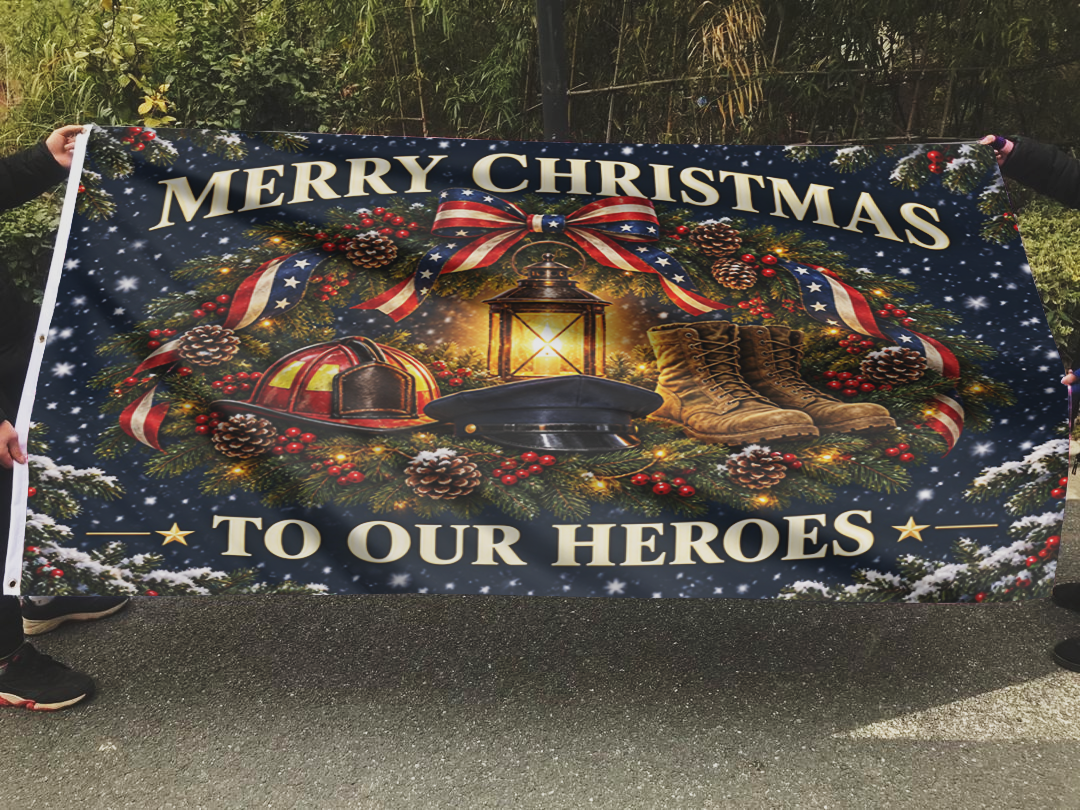 Merry Christmas to Our Heroes Flag