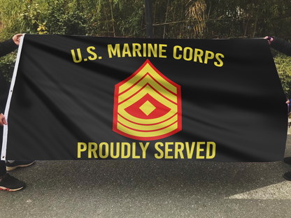 U.S. Marine Corps Proudly Served - First Sergeant Flag