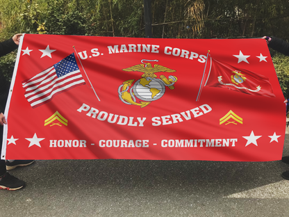 United States Marine Corps - Corporal Flag (RED)