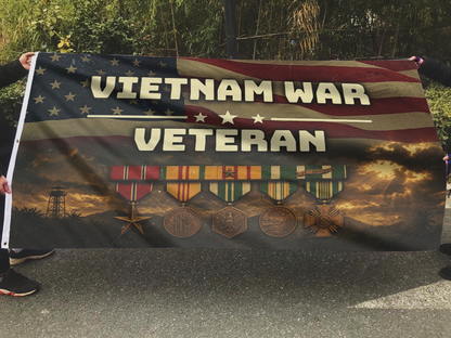 Vietnam War Veteran USA Flag