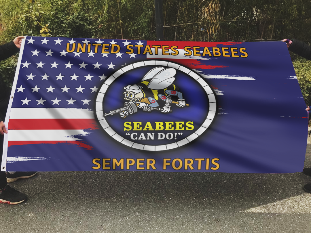 United States Seabees Semper Fortis Flag
