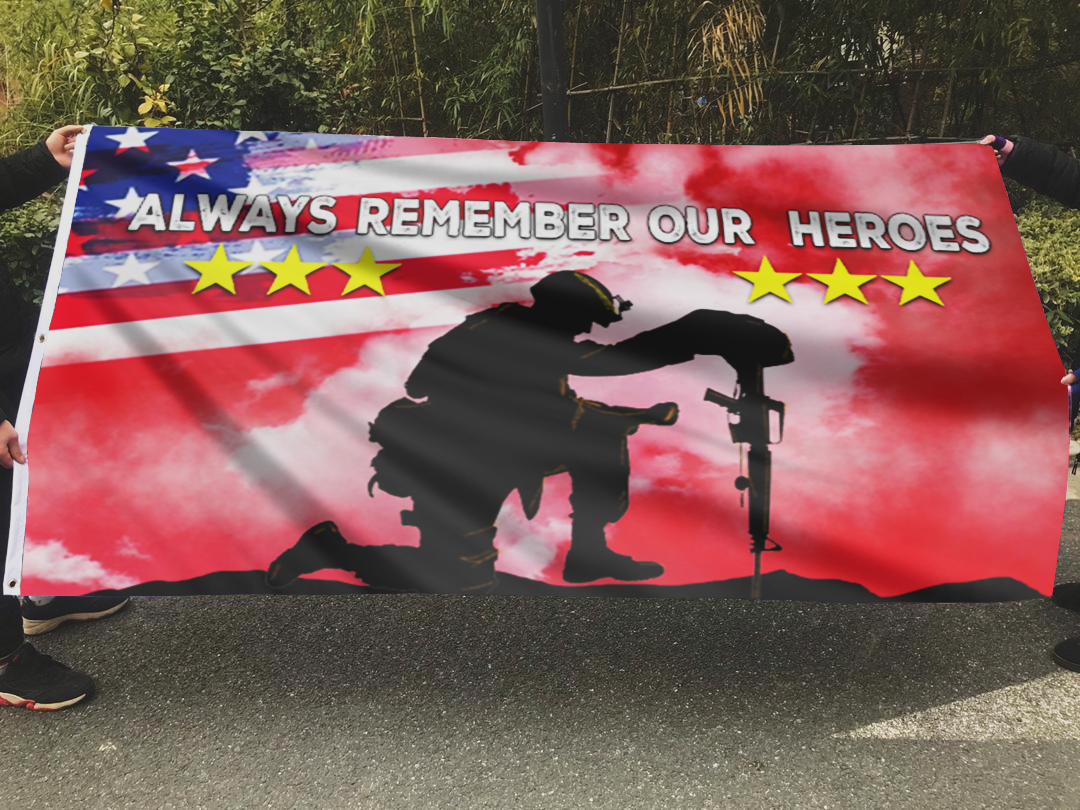 Always Remember Our Heroes Red Flag