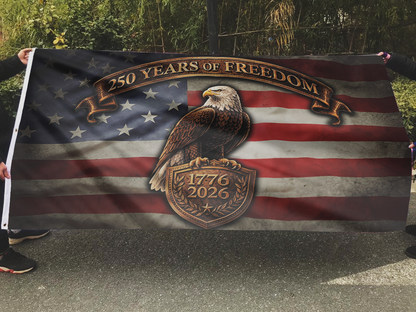 Bald Eagle 250 Years of Freedom USA Flag