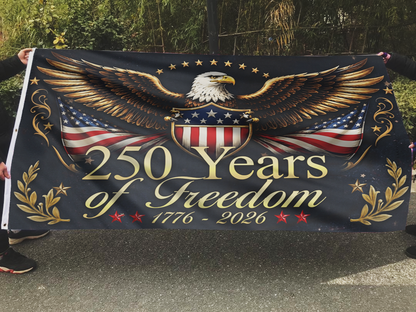 250 Years of Freedom Eagle Black Flag