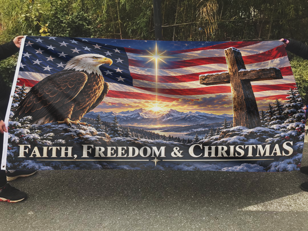 Faith Freedom & Christmas Flag