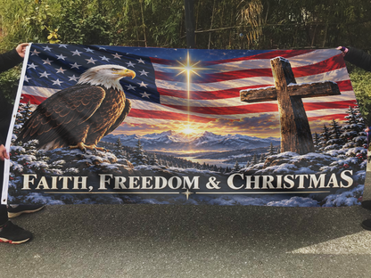 Faith Freedom & Christmas Flag