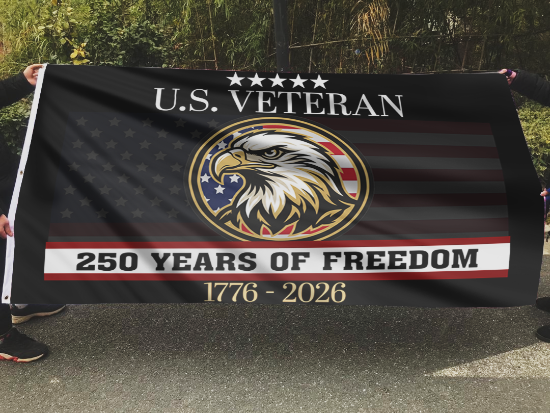 U.S. Veteran 250 Years of Freedom (1776–2026) Commemorative Flag